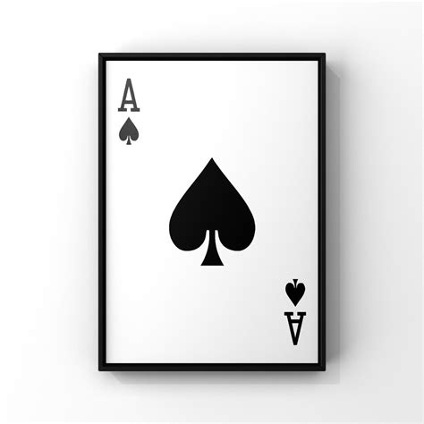Ace Of Spades Playing Card Wall Art Print Spades Card Deck Etsy