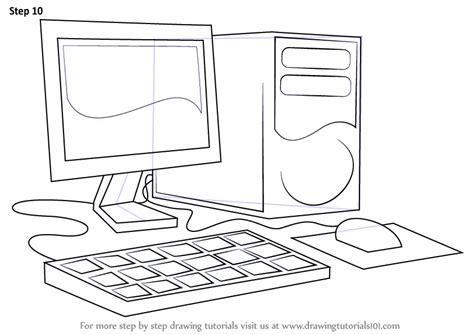 Learn How To Draw A Computer Computers Step By Step Drawing Tutorials