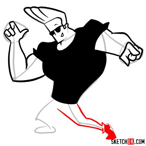 How To Draw Johnny Bravo Step By Step Sketchok Easy Drawing Guides