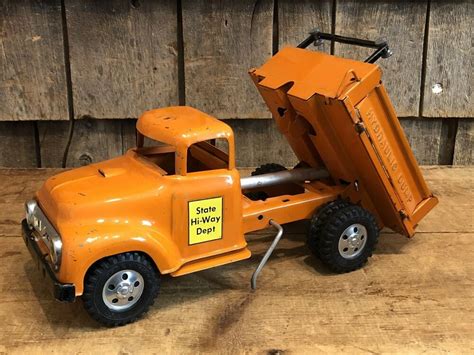 Vintage 50s Tonka State Hi Way Presser Steel Hydraulic Dump Truck Toy