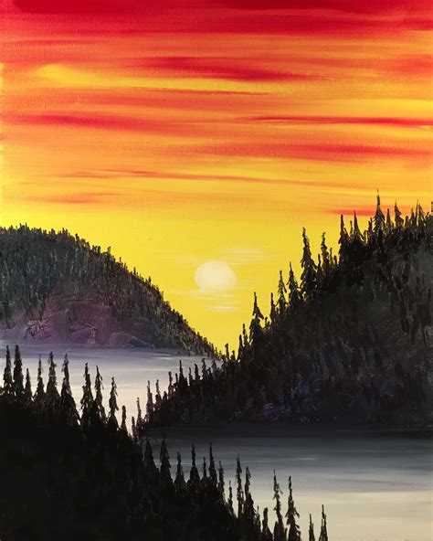 Drawing sunset using colored pencils. Mountain Sunset Drawing at PaintingValley.com | Explore ...