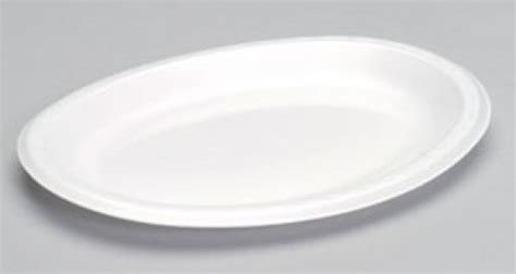 Laminated Large Oval Foam Platter 85x115 White 125pack