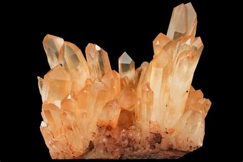 6 Tangerine Quartz Crystal Cluster Madagascar 112810 For Sale