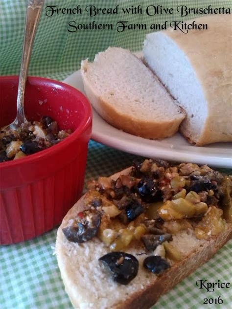 1/4 cup red wine vinegar. French Bread with Olive Bruschetta - Recipes from the Carolina Boondocks
