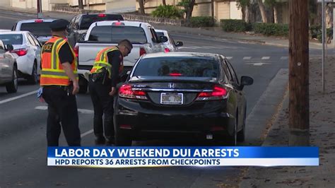 36 Dui Arrests Made Over Labor Day Weekend In Oahu Youtube