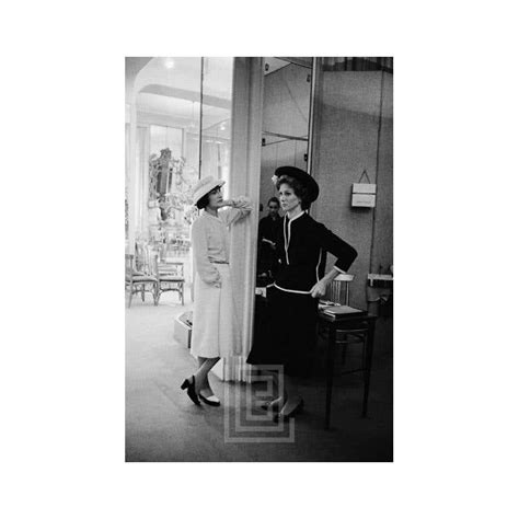 Mark Shaw Coco Chanel With Suzy Parker In Dark Suit 1957 For Sale At