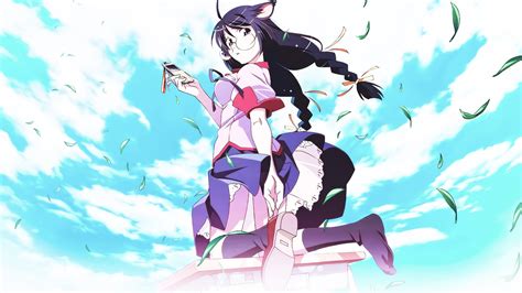 Fond Décran Illustration Hanekawa Tsubasa Série Monogatari Anime