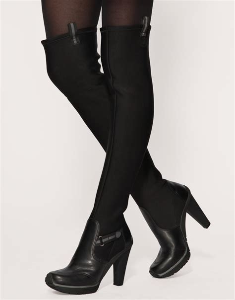 dkny active browning stretch over the knee heeled boot at over the knee boots boots black boots