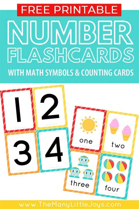Free Printable Number Flashcards Counting Cards The Many Little