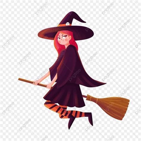 Witches Broom Png Image Halloween Witch Riding Broom Original Hand