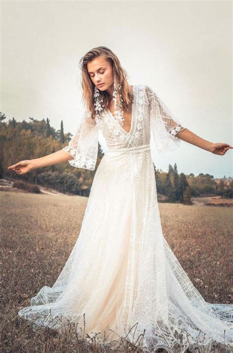Rish Bridal Exquisite Modern Boho Inspired Wedding Dresses Girl Gets Wed Bohemian Style