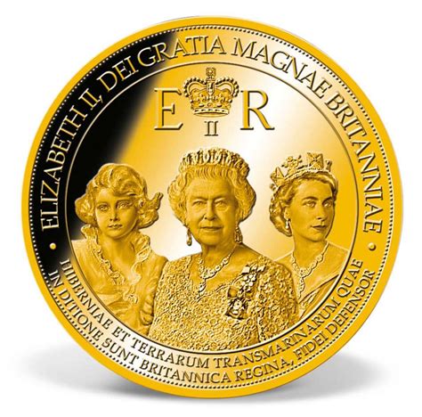 Queen Elizabeth Ii Sapphire Jubilee Commemorative Coin Gold Layered