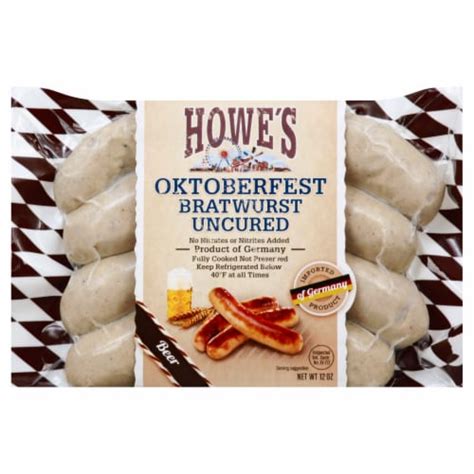 Howes Uncured Oktoberfest Bratwurst 12 Oz Kroger