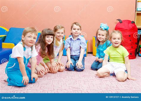 Kids In Kindergarten Stock Image Image Of Group Together 13913727