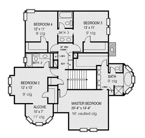 Victorian Style House Plan 4 Beds 35 Baths 2772 Sqft Plan 410 104