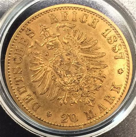 Lot †1887 Prussia 20 Mark Gold Coin 900 Gold 797g Tax Exempt