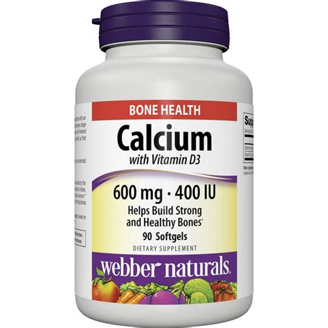 Webber Naturals Calcium With Vitamin D3 600 Mg 400 Iu 90 Ct