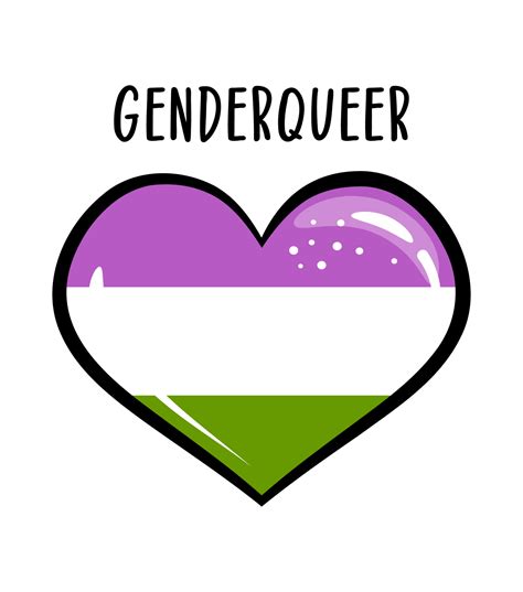 Genderqueer Heart Symbol Rainbow Heart Sticker Pride Banner Lgbt