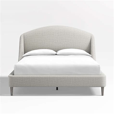 Lafayette Weave Mist Grey Upholstered Queen Bed Frame Without Footboard