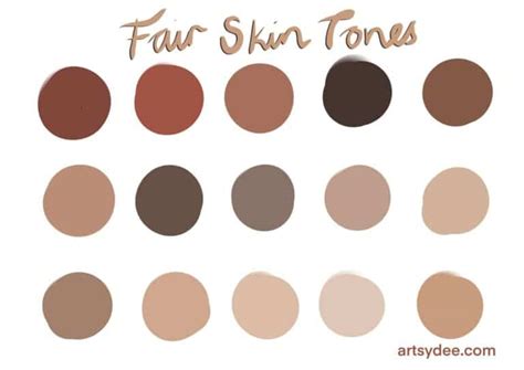Free Skin Tone Collections Skin Color Palette Procreate Artsydee