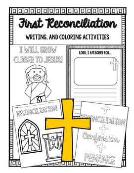 Sacrament of confession coloring page. First Reconciliation Coloring and Writing by Countless ...