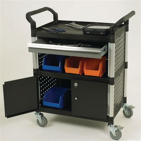 Plastic Tray Trolleys With Shelves And Drawers With Free Uk Delivery