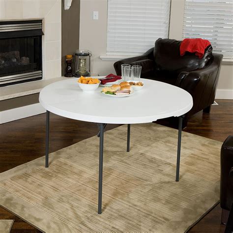Check spelling or type a new query. White Round Light Commercial Fold-in-Half Table, 48 ...