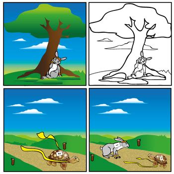 Aesop's Fables : The Tortoise and the Hare Clip Art Set by Studio Devanna