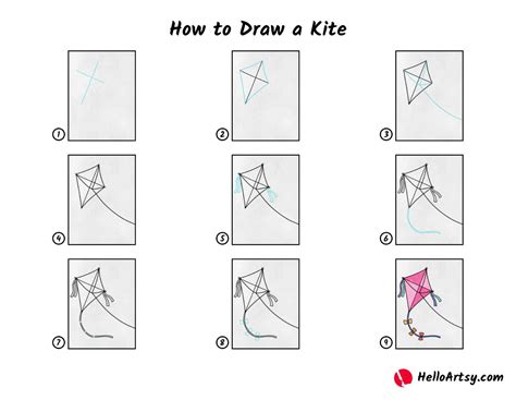 How To Draw A Kite Helloartsy