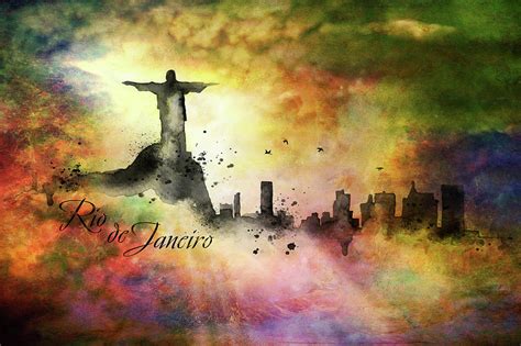 City Skyline Rio De Janeiro Painting By Lilia D