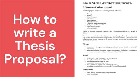 How To Write A Thesis Proposal Guidelines Structure And Tips