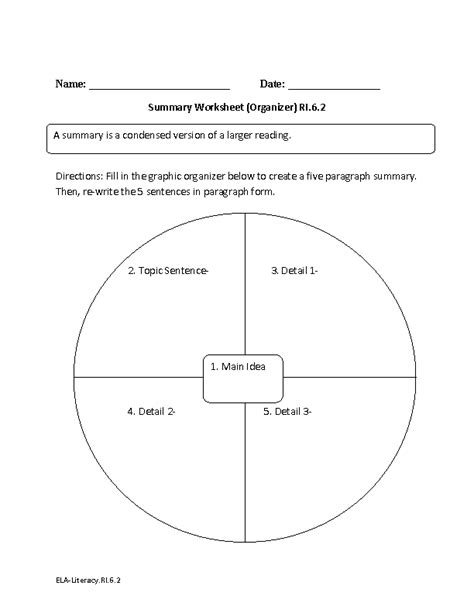 6th Grade Common Core Reading Informational Text Worksheets