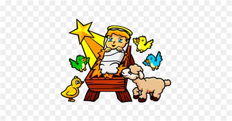 Santa Kneeling Baby In A Manger Clipart Flyclipart