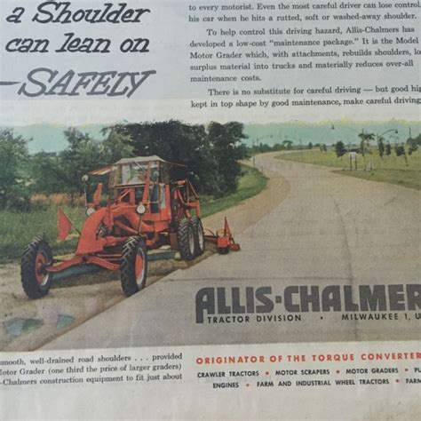 Vintage Allis Chalmers Tractor Division Magazine Advertisement