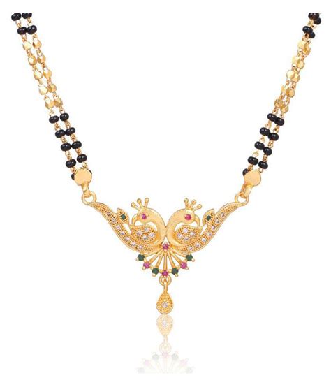 Imc Deals Indian Mangalsutra 22k Gold Plated Black Beads 26