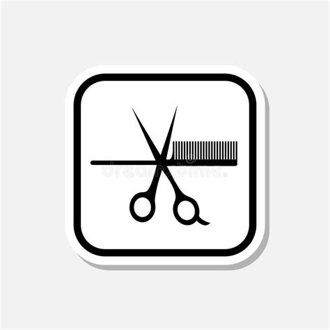Scissor And Comb Icon Logo Isolated On White Background Stock Vector