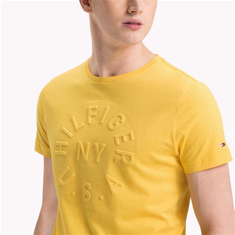 Tommy Hilfiger Embossed Logo T Shirt Blue Opal Xxl Printed Shirts