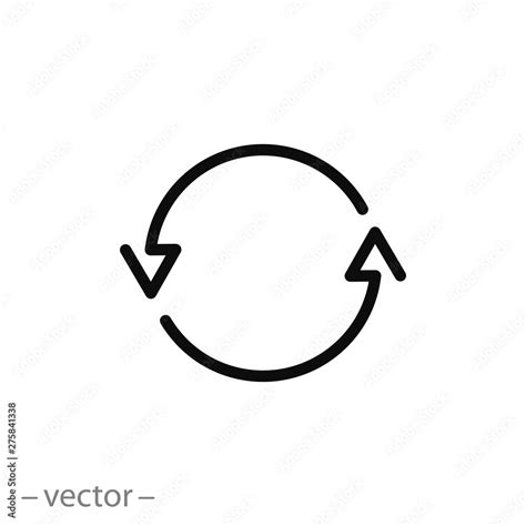 Arrows Cyclic Rotation Icon Two Arrows Recycling Recurrence Renewal