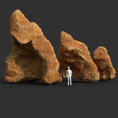 Artstation Low Poly Cave Modular Yellow Rock Casual Pack Game Assets