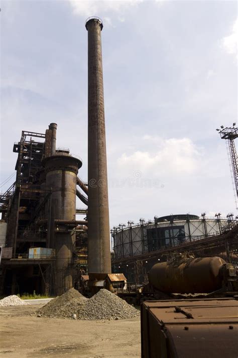 Vitkovice Iron And Steel Works Outdoors And A Tall Chimney Stock Photo