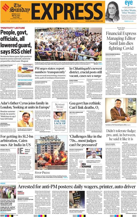 The Indian Express Delhi May 16 2021 Newspaper