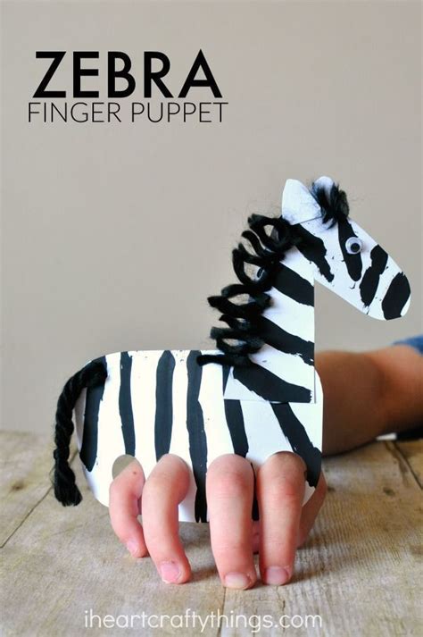 Galloping Finger Puppet Zebra Craft Zebra Craft Finger Puppets