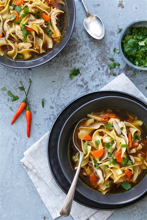 Spicy Asian Chicken Noodle Soup Fast And Easy Soup Recipes Popsugar