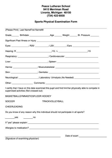 If you are wondering how a physical examination form for sports looks like, here is a sample file that you will find useful. Top Michigan Sports Physical Form Templates free to ...