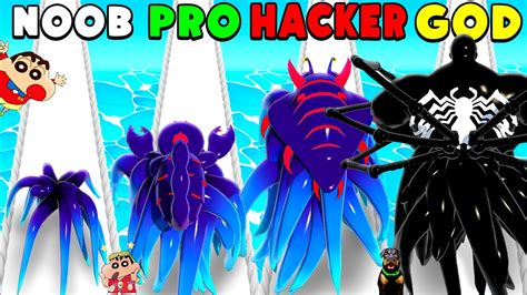 Noob Vs Pro Vs Hacker Vs God In Venom Run 3d With Shinchan And Chop Youtube