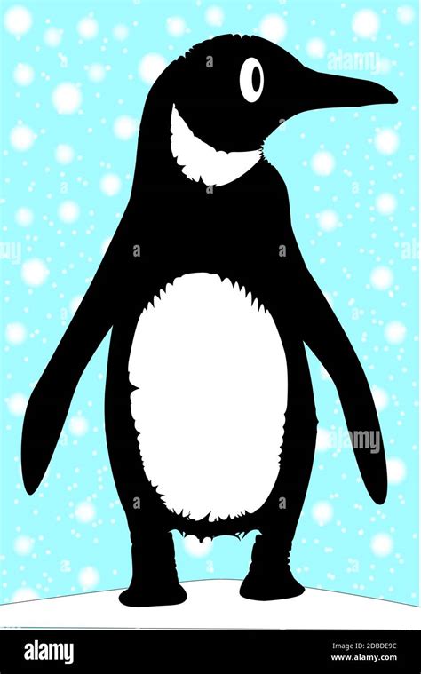 A Single Penguin In A Snow Storm Stock Photo Alamy