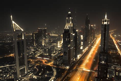 Fondos De Pantalla Dubai Arquitectura Edificios Noche 5184x3456