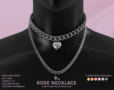 The Cc Kween • Moonrisesims Rose Necklace Infos The Sims