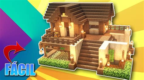 Como Hacer Una Casa Grande De Madera En Minecraft Survival Fácil