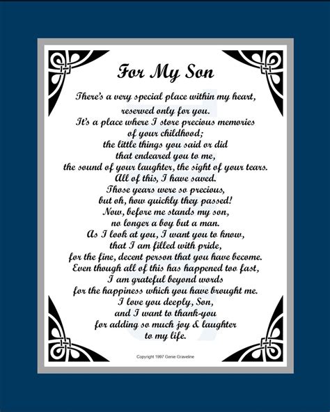 For My Son Digital Download Son Poem Son Verse Sons Etsy